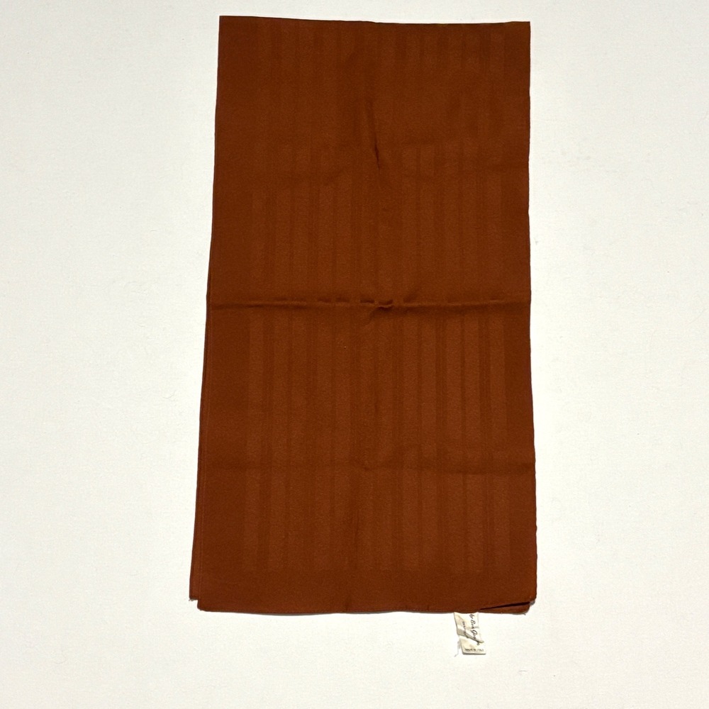 Ben‎ Gowan Scarf Unisex OS Rust Brown Made in Italy Striped Polyester